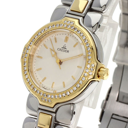 SEIKO CREDOR DiamondBezel Watches GSAB004 Stainless Steel/SSxK18YG Ladies