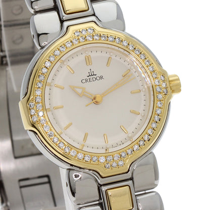 SEIKO CREDOR DiamondBezel Watches GSAB004 Stainless Steel/SSxK18YG Ladies