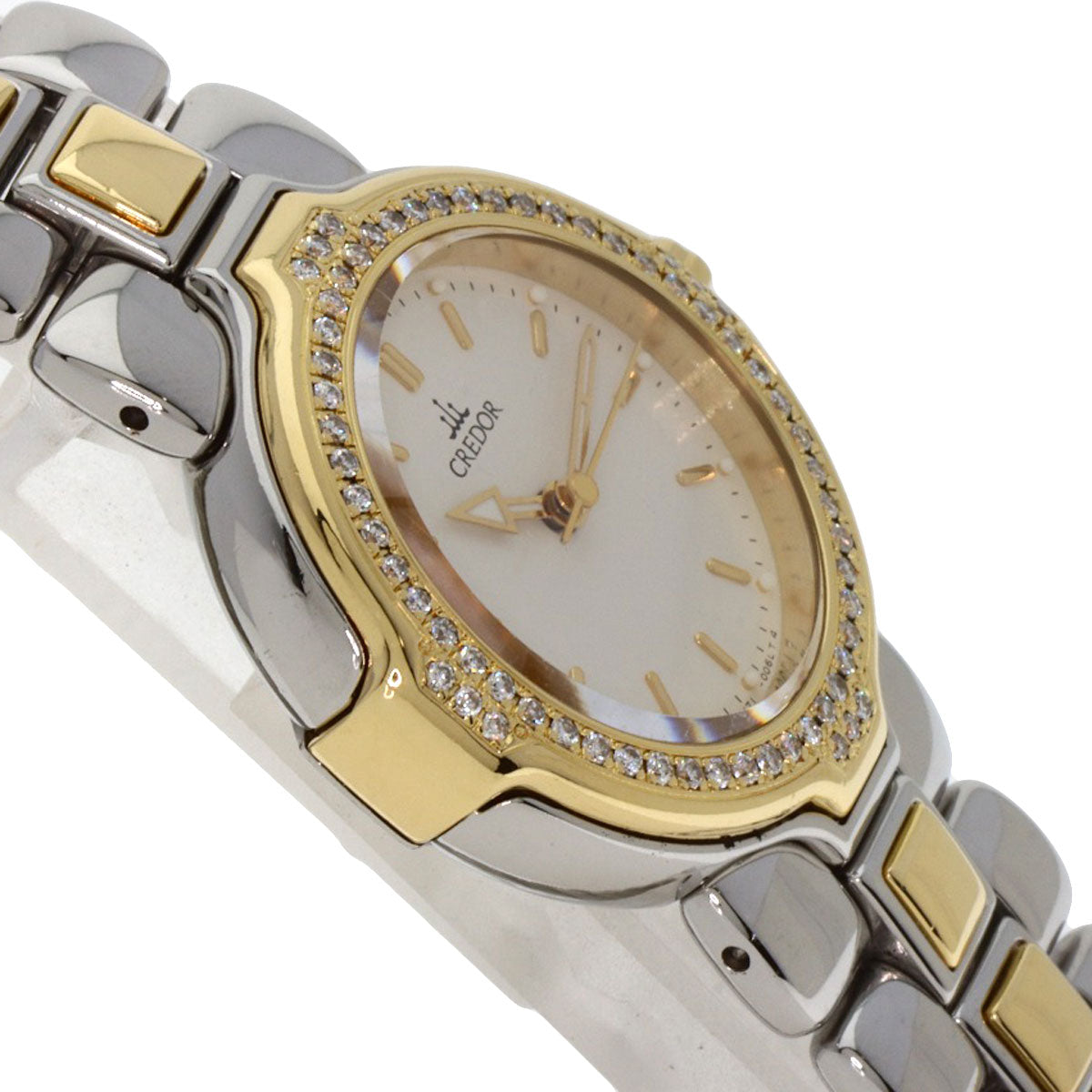 SEIKO CREDOR DiamondBezel Watches GSAB004 Stainless Steel/SSxK18YG Ladies