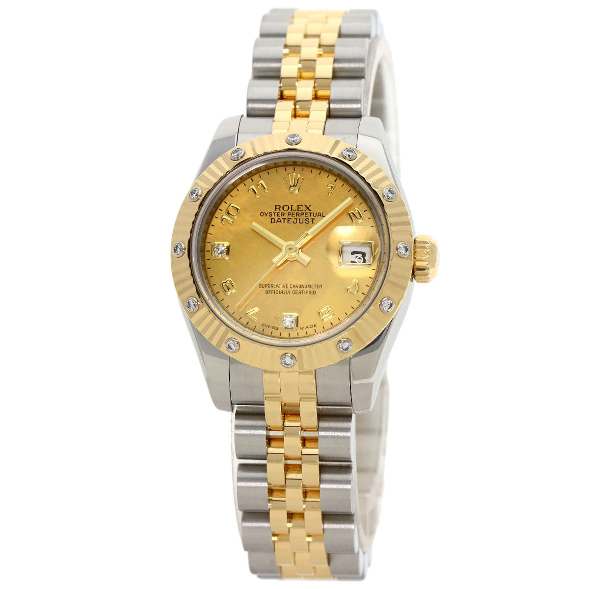 ROLEX Datejust 2P Diamond Gold Dust Watches 179313 Stainless Steel/SSxK18YG Ladies