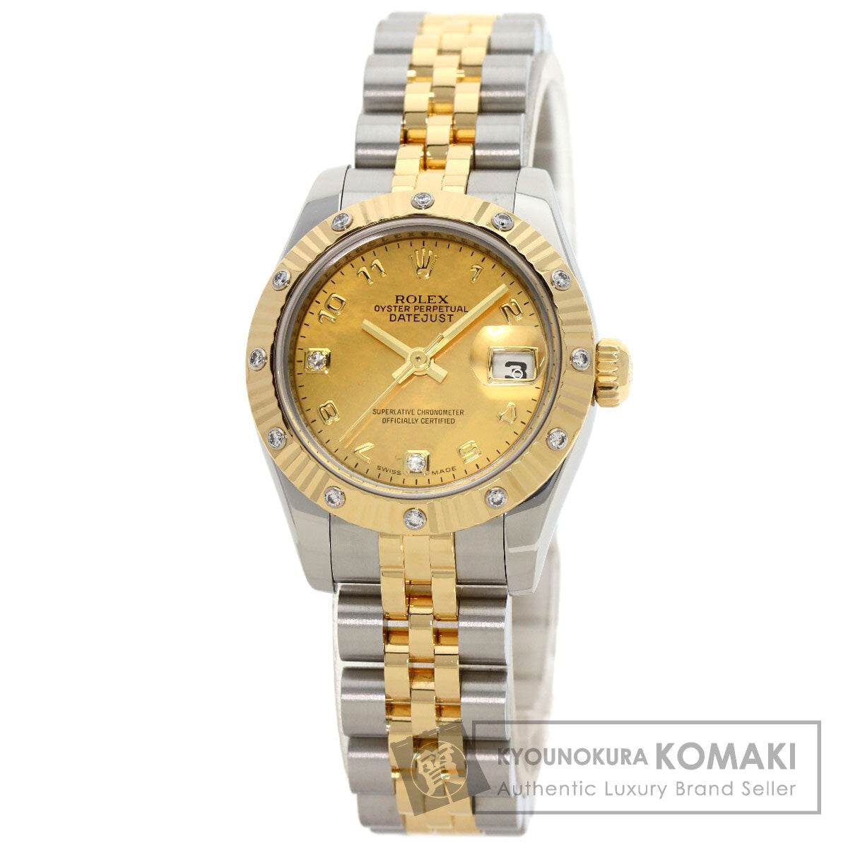 ROLEX Datejust 2P Diamond Gold Dust Watches 179313 Stainless Steel/SSxK18YG Ladies