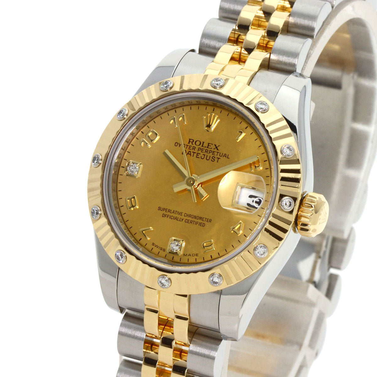 ROLEX Datejust 2P Diamond Gold Dust Watches 179313 Stainless Steel/SSxK18YG Ladies