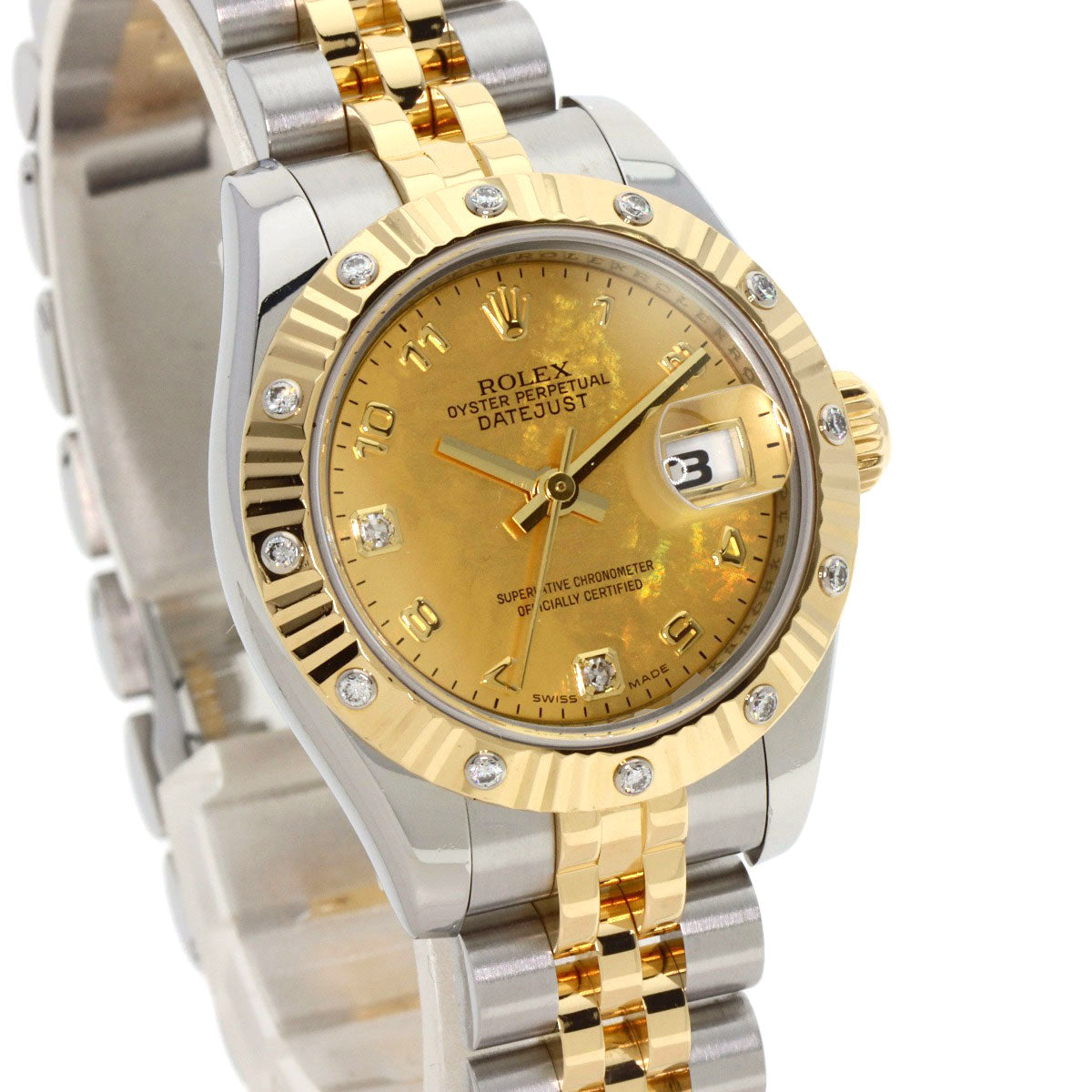 ROLEX Datejust 2P Diamond Gold Dust Watches 179313 Stainless Steel/SSxK18YG Ladies