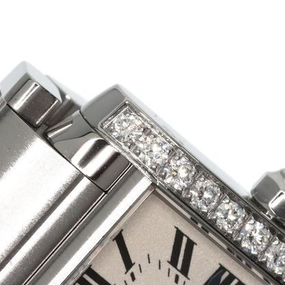 CARTIER Tank Francaise SM Diamond Watches W4TA0008 Stainless Steel/Stainless Steel Ladies