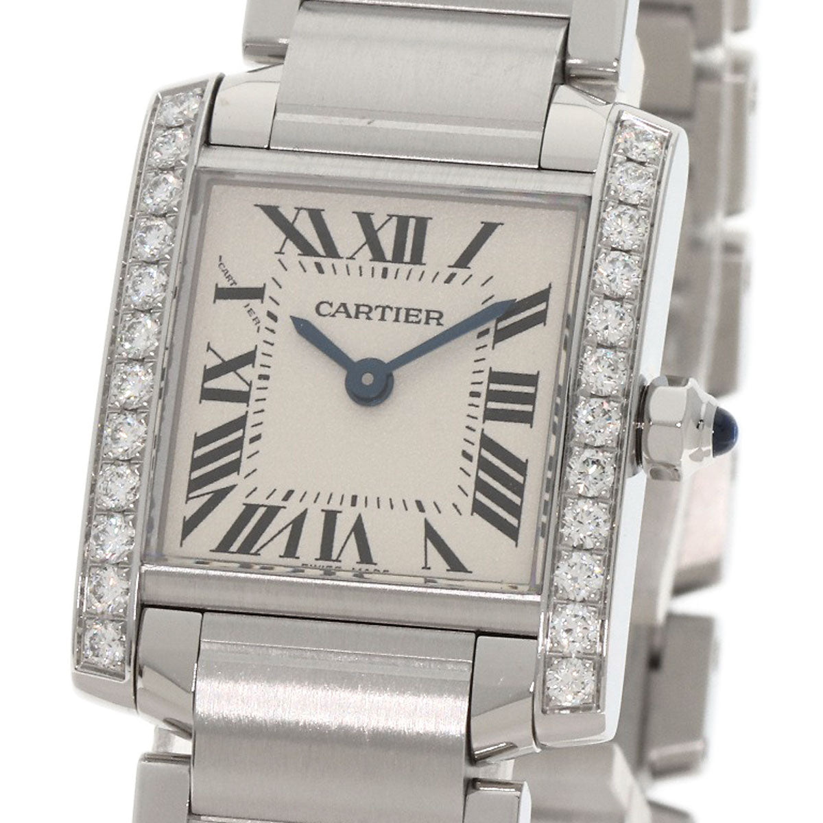 CARTIER Tank Francaise SM Diamond Watches W4TA0008 Stainless Steel/Stainless Steel Ladies