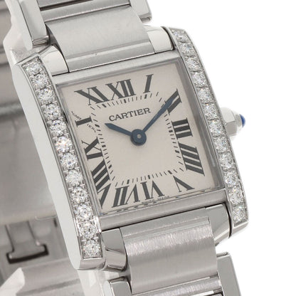 CARTIER Tank Francaise SM Diamond Watches W4TA0008 Stainless Steel/Stainless Steel Ladies