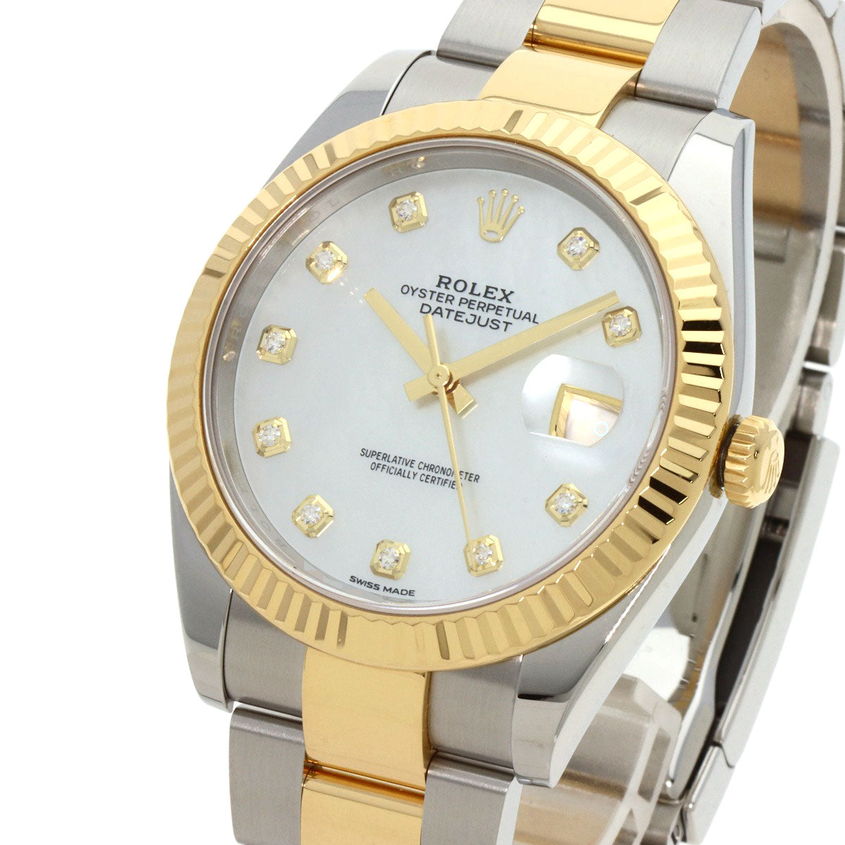 ROLEX Datejust 41 10P Diamond Watches 126333NG Stainless Steel/SSxK18YG mens