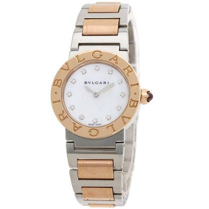 BVLGARI BVLGARI BVLGARI 12P Diamond Watches BBLP26SG Stainless Steel/SSxK18PG Ladies