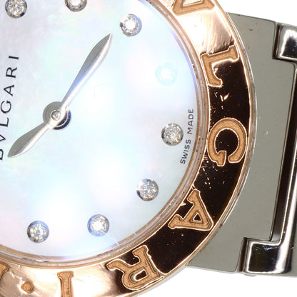 BVLGARI BVLGARI BVLGARI 12P Diamond Watches BBLP26SG Stainless Steel/SSxK18PG Ladies