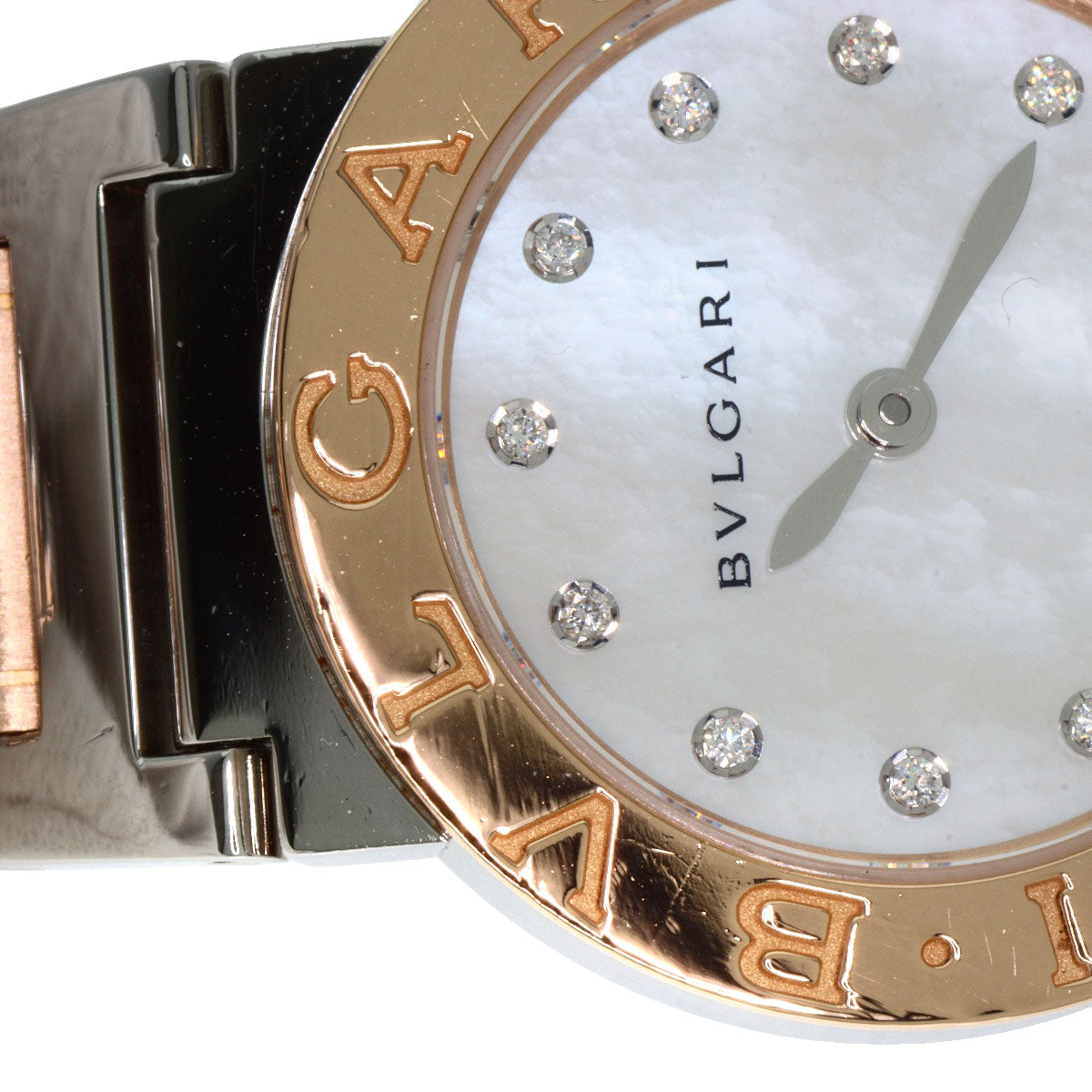 BVLGARI BVLGARI BVLGARI 12P Diamond Watches BBLP26SG Stainless Steel/SSxK18PG Ladies