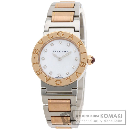 BVLGARI BVLGARI BVLGARI 12P Diamond Watches BBLP26SG Stainless Steel/SSxK18PG Ladies