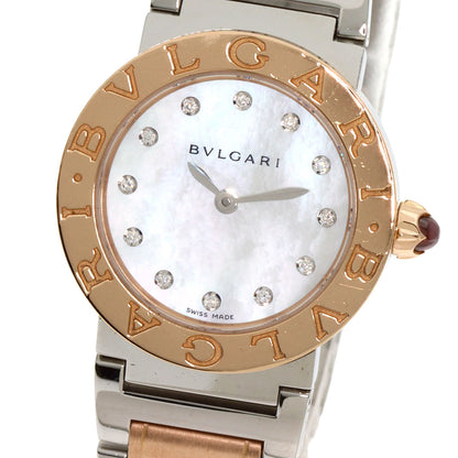 BVLGARI BVLGARI BVLGARI 12P Diamond Watches BBLP26SG Stainless Steel/SSxK18PG Ladies