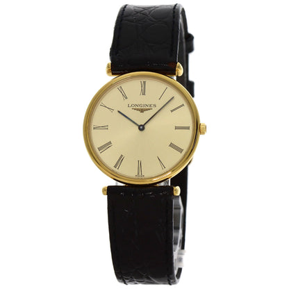 LONGINES Grand classic Watches L4.503.2 Gold Plated/Leather unisex