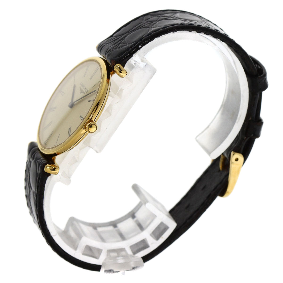 LONGINES Grand classic Watches L4.503.2 Gold Plated/Leather unisex