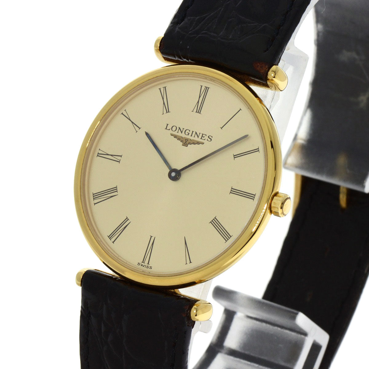 LONGINES Grand classic Watches L4.503.2 Gold Plated/Leather unisex
