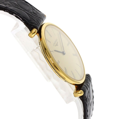 LONGINES Grand classic Watches L4.503.2 Gold Plated/Leather unisex