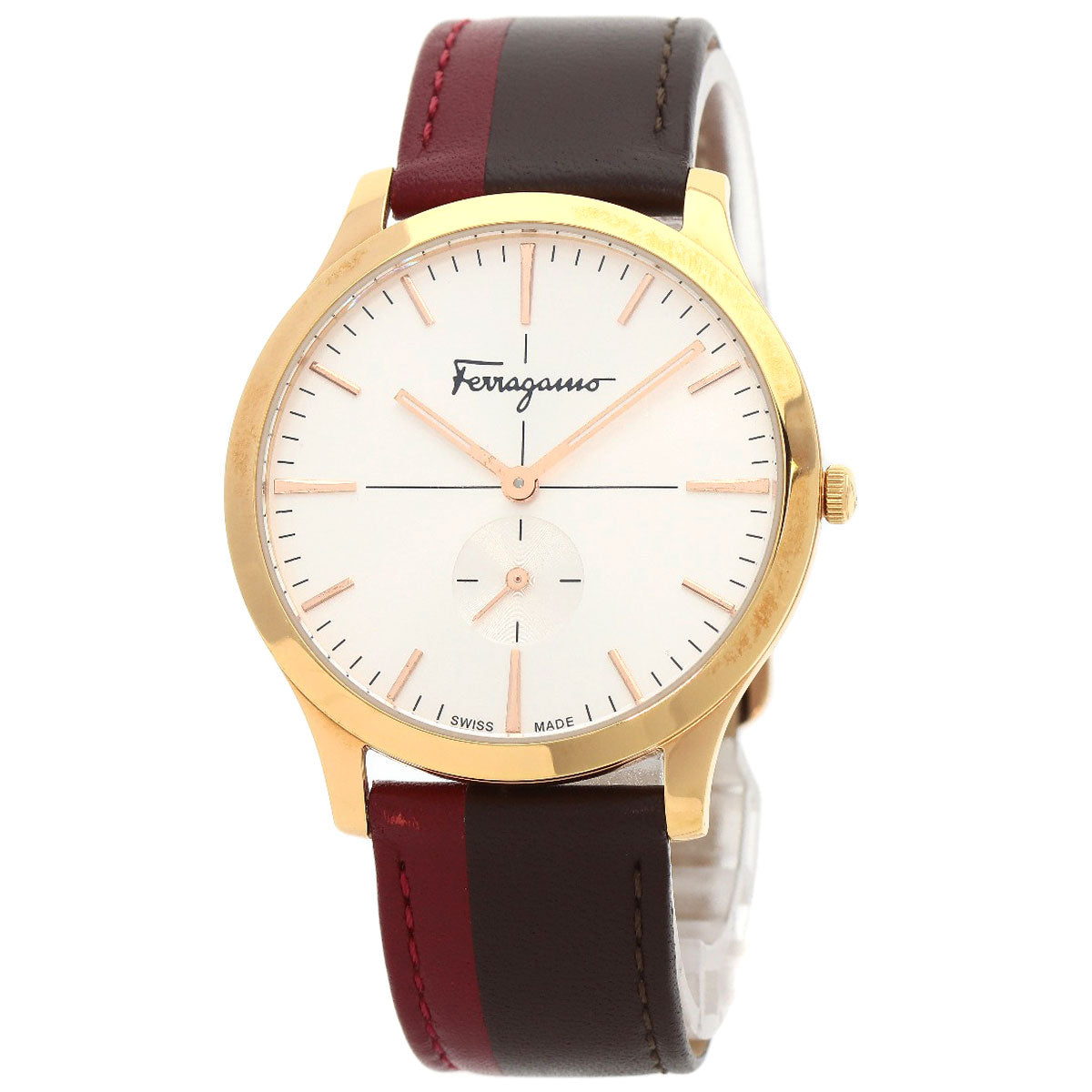 Salvatore Ferragamo Slim Small Seconds Watches SFDE00618 PGP/Leather mens