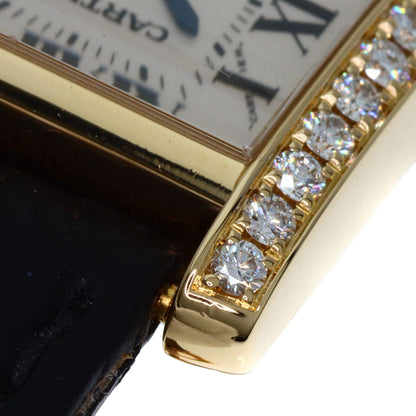 CARTIER Tank francaise SM Watches WE100151 K18 Yellow Gold/Leather Ladies
