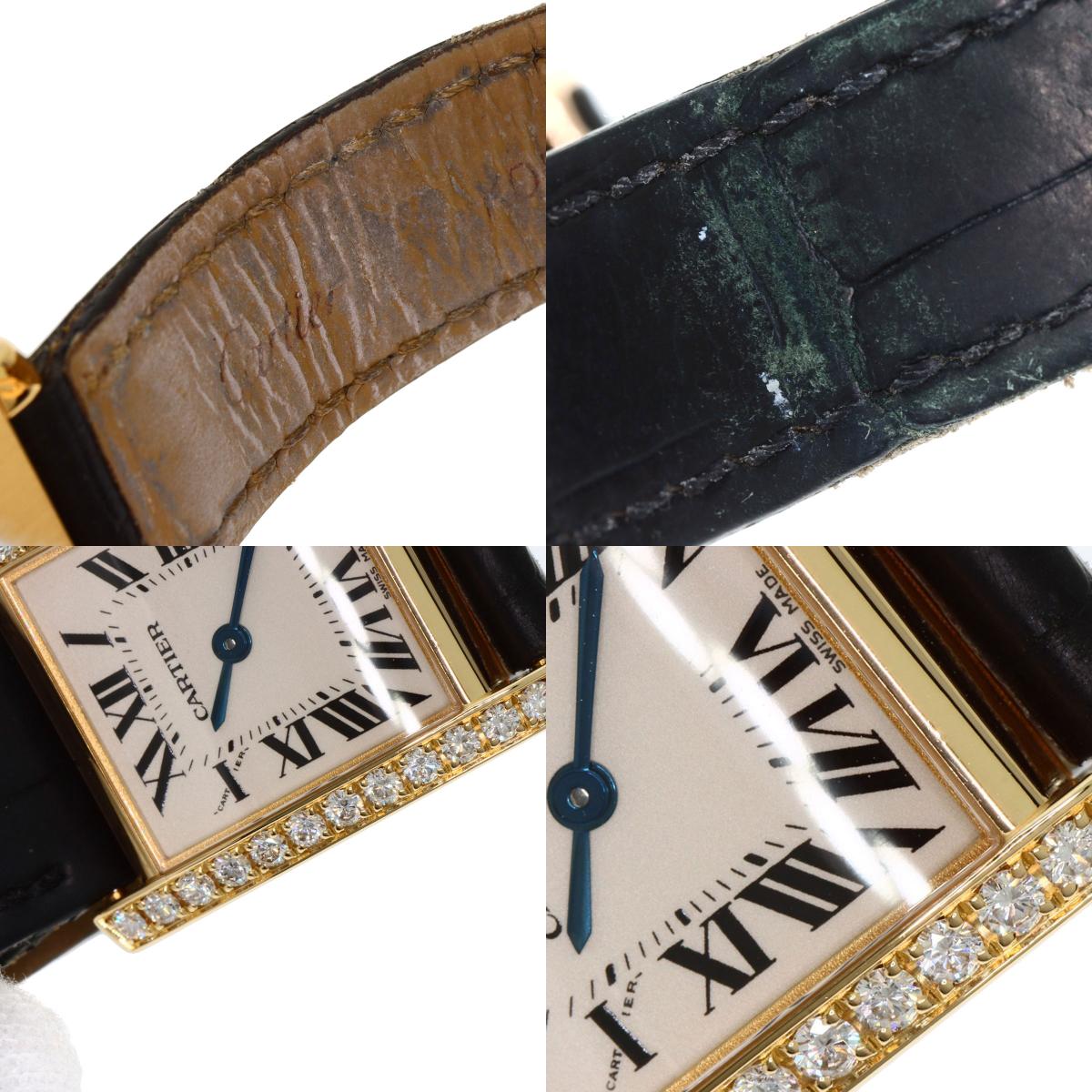 CARTIER Tank francaise SM Watches WE100151 K18 Yellow Gold/Leather Ladies