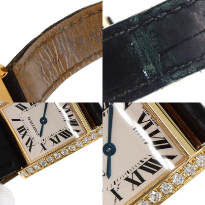 CARTIER Tank francaise SM Watches WE100151 K18 Yellow Gold/Leather Ladies