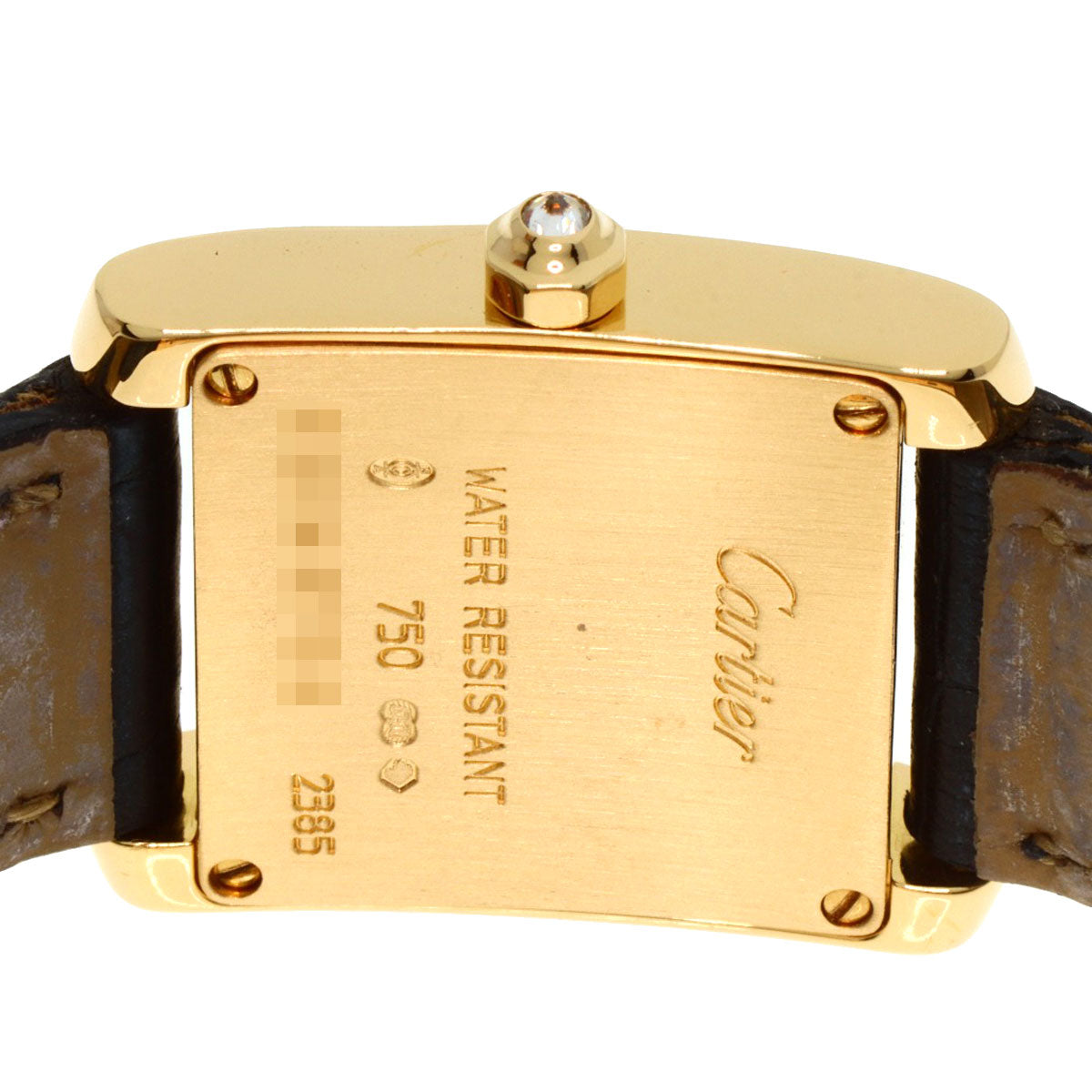 CARTIER Tank francaise SM Watches WE100151 K18 Yellow Gold/Leather Ladies