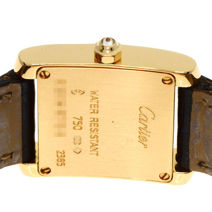CARTIER Tank francaise SM Watches WE100151 K18 Yellow Gold/Leather Ladies
