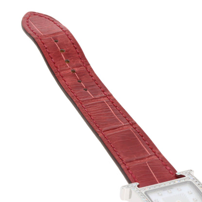 HERMES H Watch Bezel Diamond Watches HH1.230 Stainless Steel/Leather Ladies