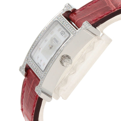 HERMES H Watch Bezel Diamond Watches HH1.230 Stainless Steel/Leather Ladies