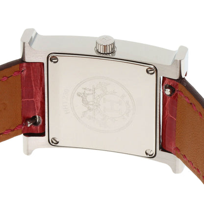 HERMES H Watch Bezel Diamond Watches HH1.230 Stainless Steel/Leather Ladies