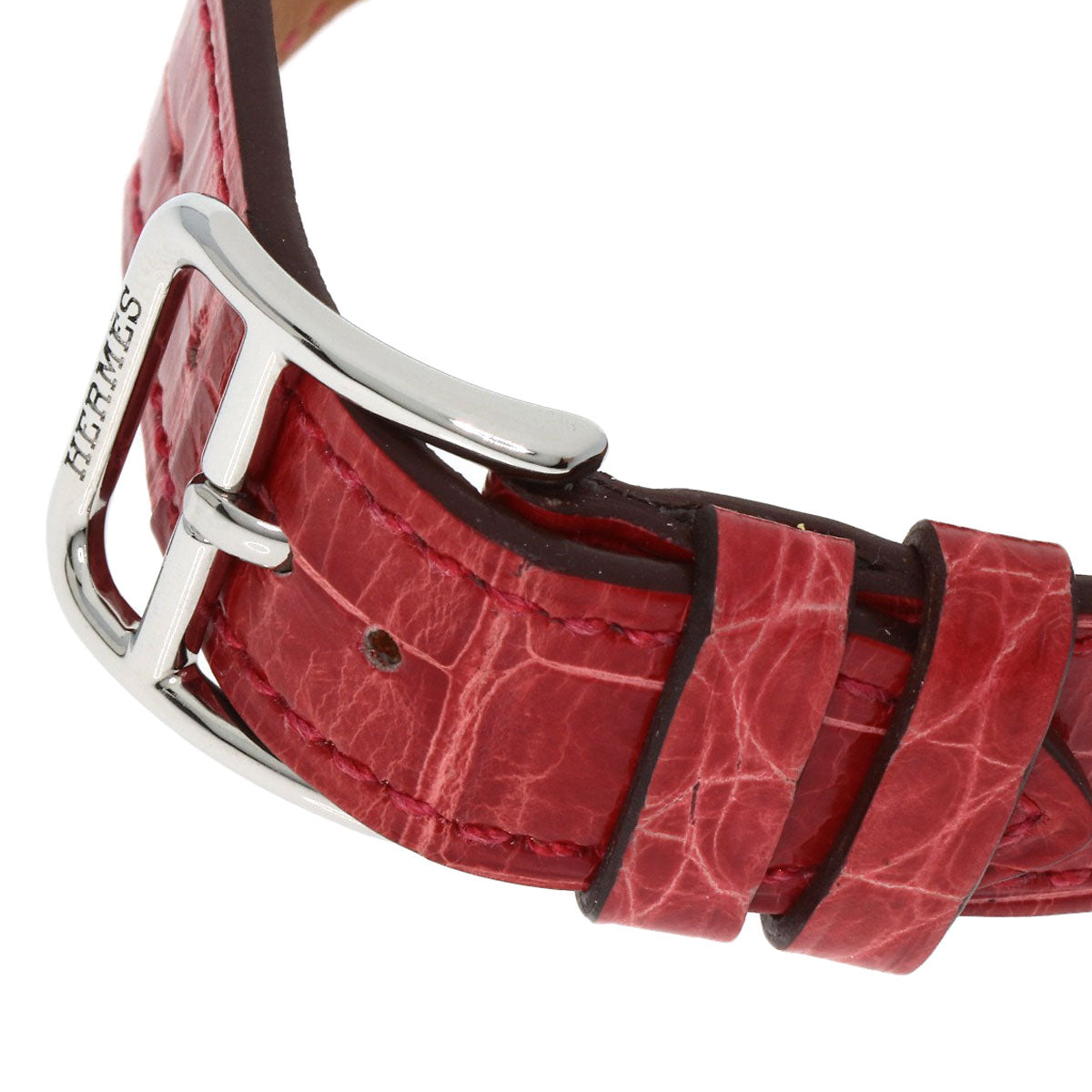 HERMES H Watch Bezel Diamond Watches HH1.230 Stainless Steel/Leather Ladies