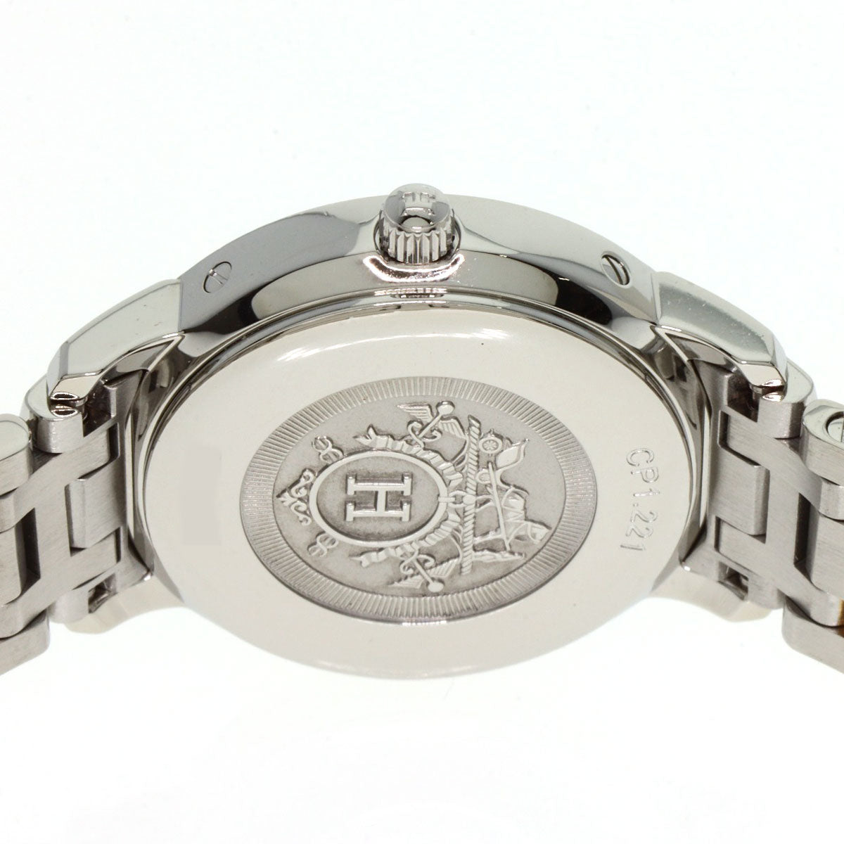 HERMES Clipper Classic Watches CP1.221 Stainless Steel/SSxPGP Ladies