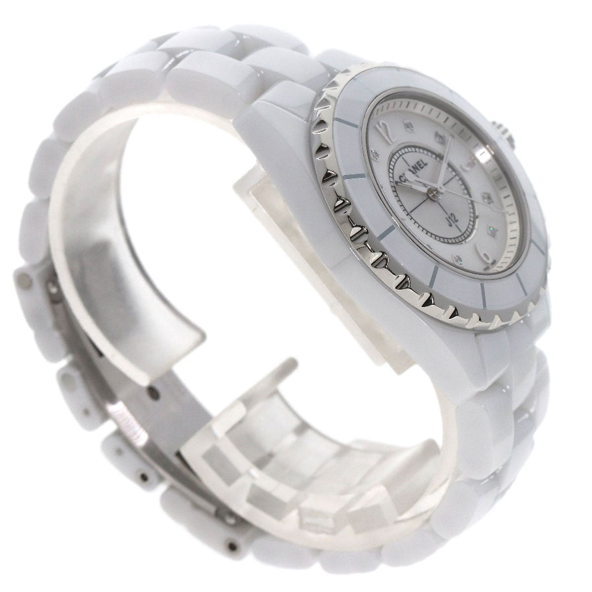 CHANEL J12 1.3" 8P Diamond Watches H2422 Ceramic/Ceramic Ladies