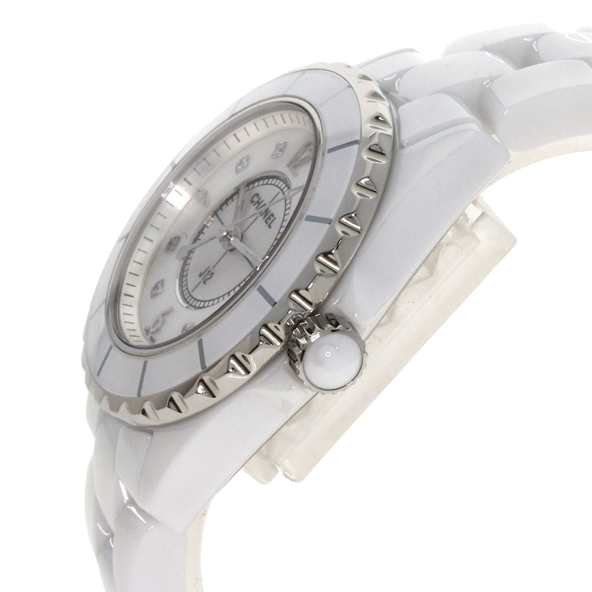 CHANEL J12 1.3" 8P Diamond Watches H2422 Ceramic/Ceramic Ladies