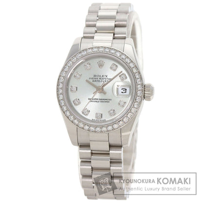 ROLEX Datejust 10P Bezel Diamond Watches 179136G Platinum/PT Ladies