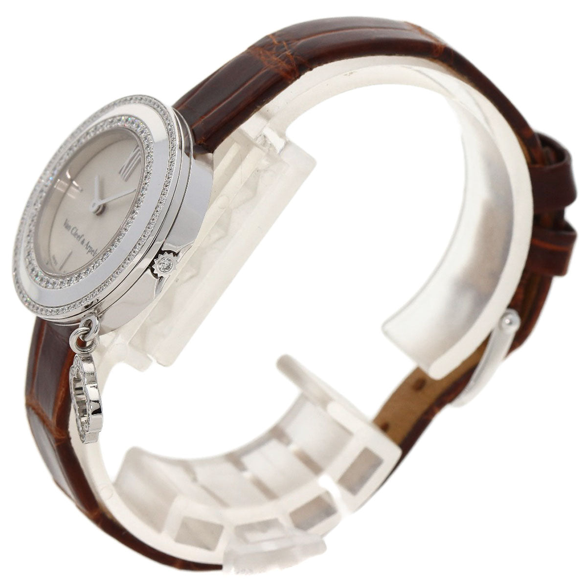 Van Cleef & Arpels Charm Mini Watch Diamond Watches VCARO29A00 K18 White Gold/Leather Ladies