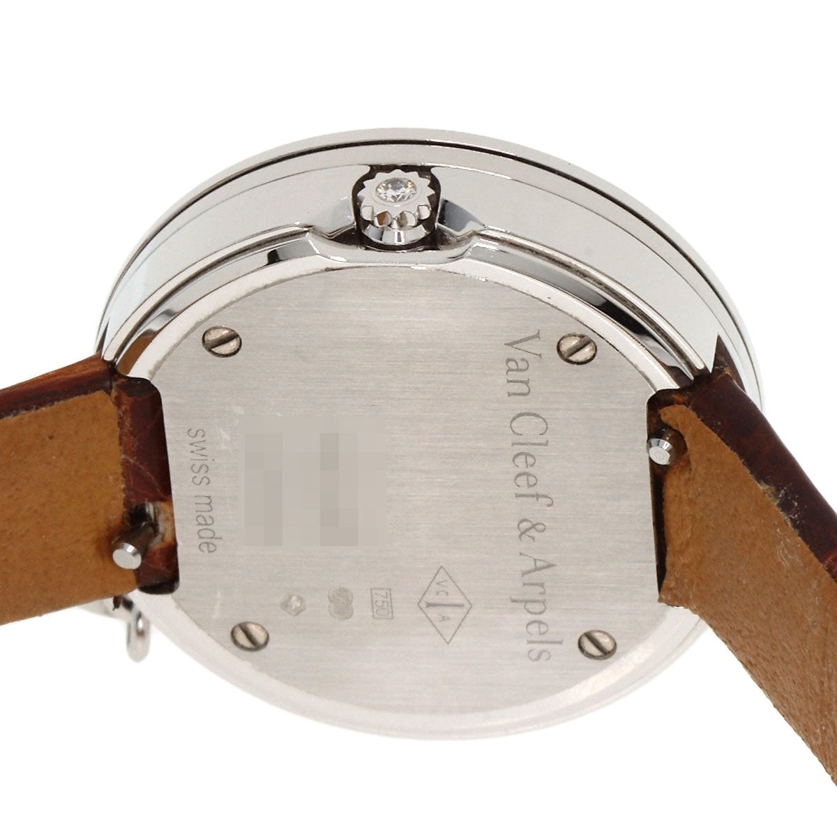 Van Cleef & Arpels Charm Mini Watch Diamond Watches VCARO29A00 K18 White Gold/Leather Ladies