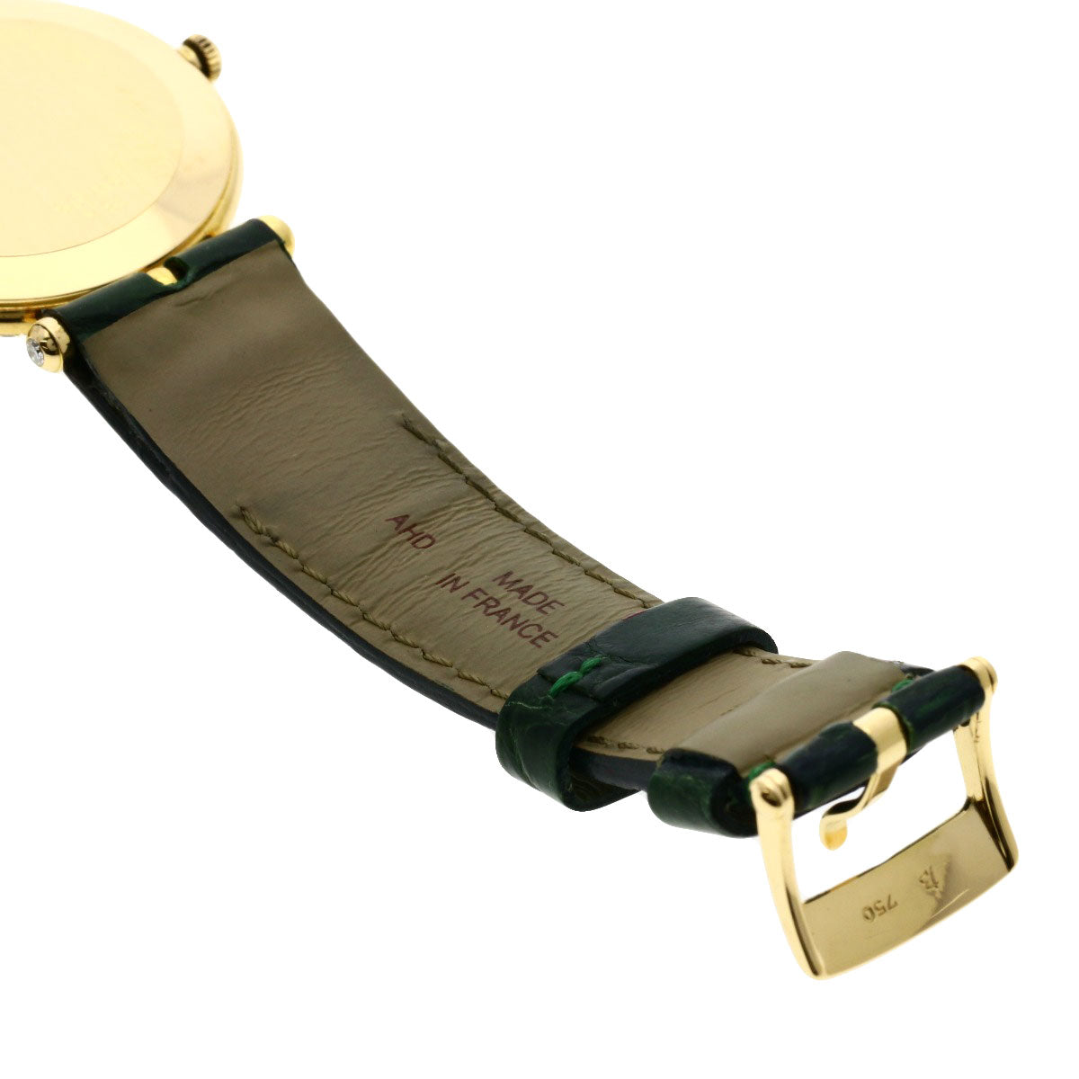 Van Cleef & Arpels Pierre Emerald Diamond Watches 18101B1 K18 Yellow Gold/Leather Ladies