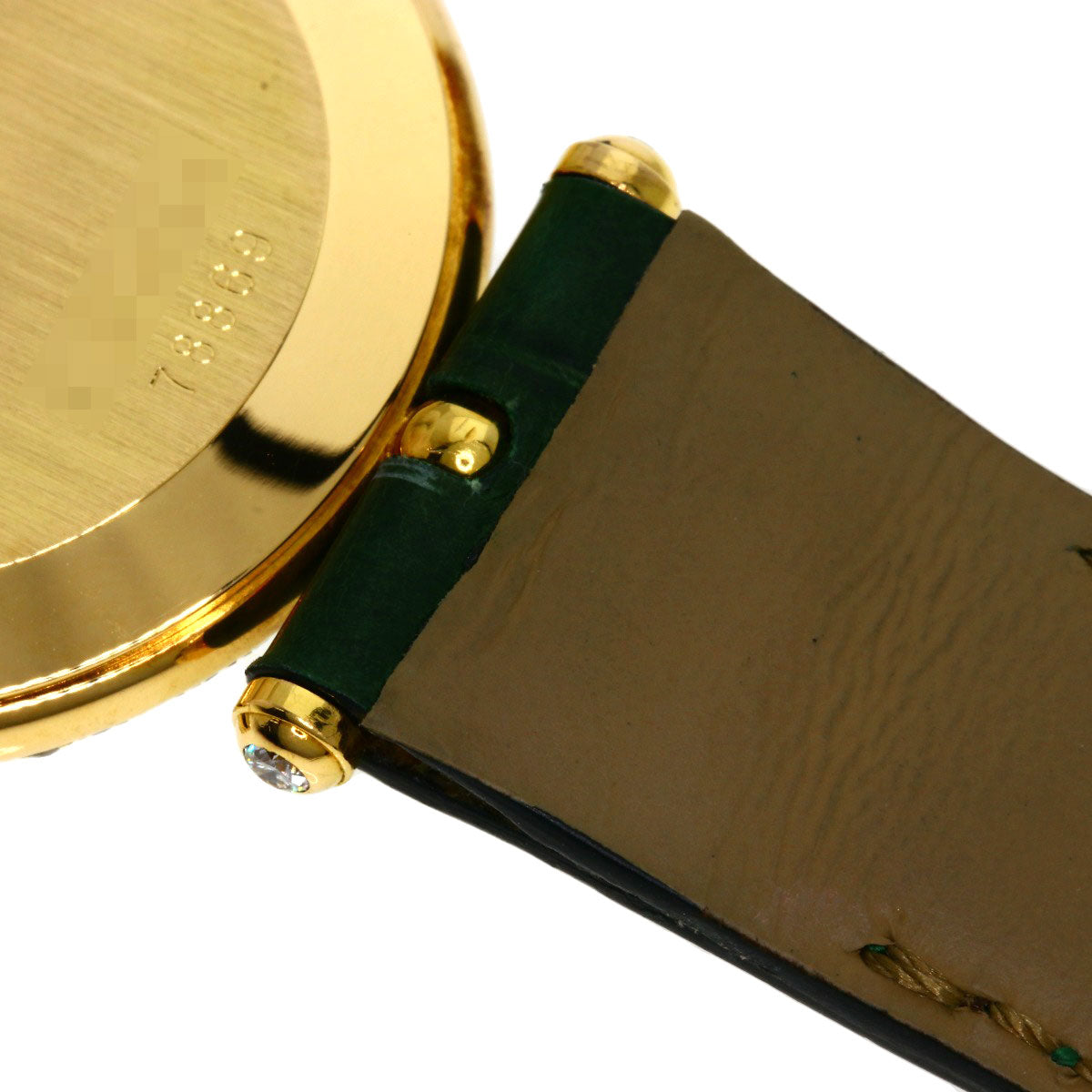 Van Cleef & Arpels Pierre Emerald Diamond Watches 18101B1 K18 Yellow Gold/Leather Ladies