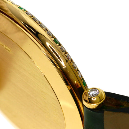 Van Cleef & Arpels Pierre Emerald Diamond Watches 18101B1 K18 Yellow Gold/Leather Ladies