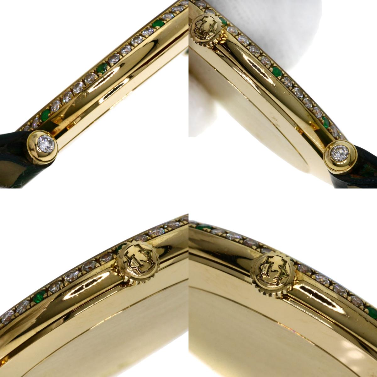 Van Cleef & Arpels Pierre Emerald Diamond Watches 18101B1 K18 Yellow Gold/Leather Ladies