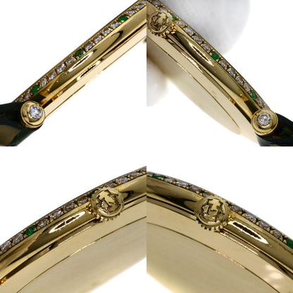 Van Cleef & Arpels Pierre Emerald Diamond Watches 18101B1 K18 Yellow Gold/Leather Ladies