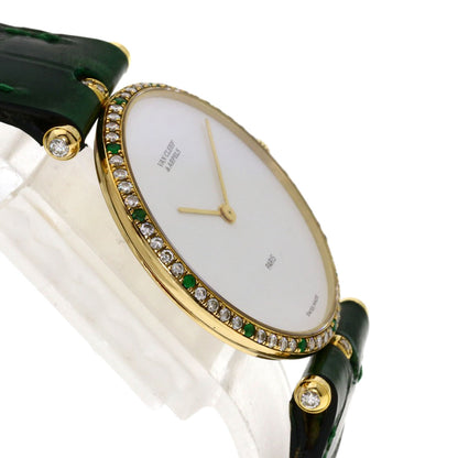 Van Cleef & Arpels Pierre Emerald Diamond Watches 18101B1 K18 Yellow Gold/Leather Ladies