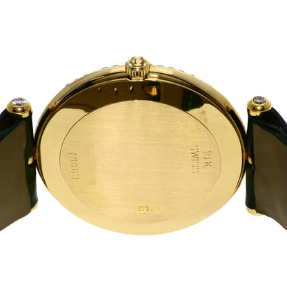 Van Cleef & Arpels Pierre Emerald Diamond Watches 18101B1 K18 Yellow Gold/Leather Ladies