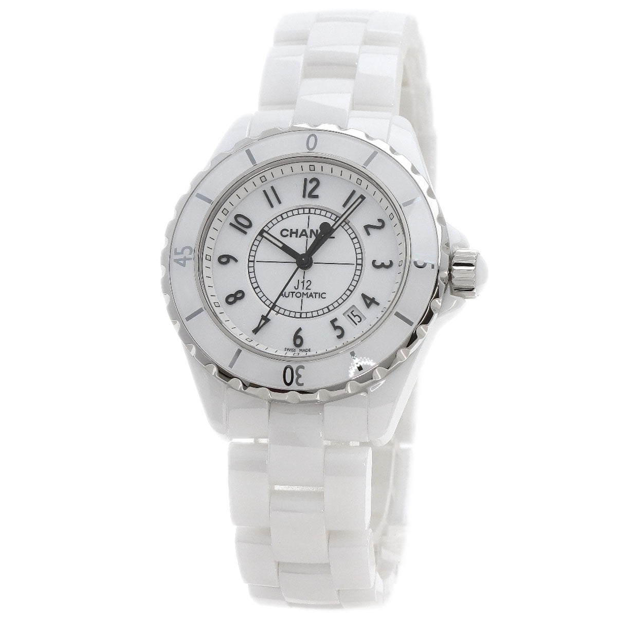 CHANEL J12 1.5" White Ceramic Watches H0970 Ceramic/Ceramic mens