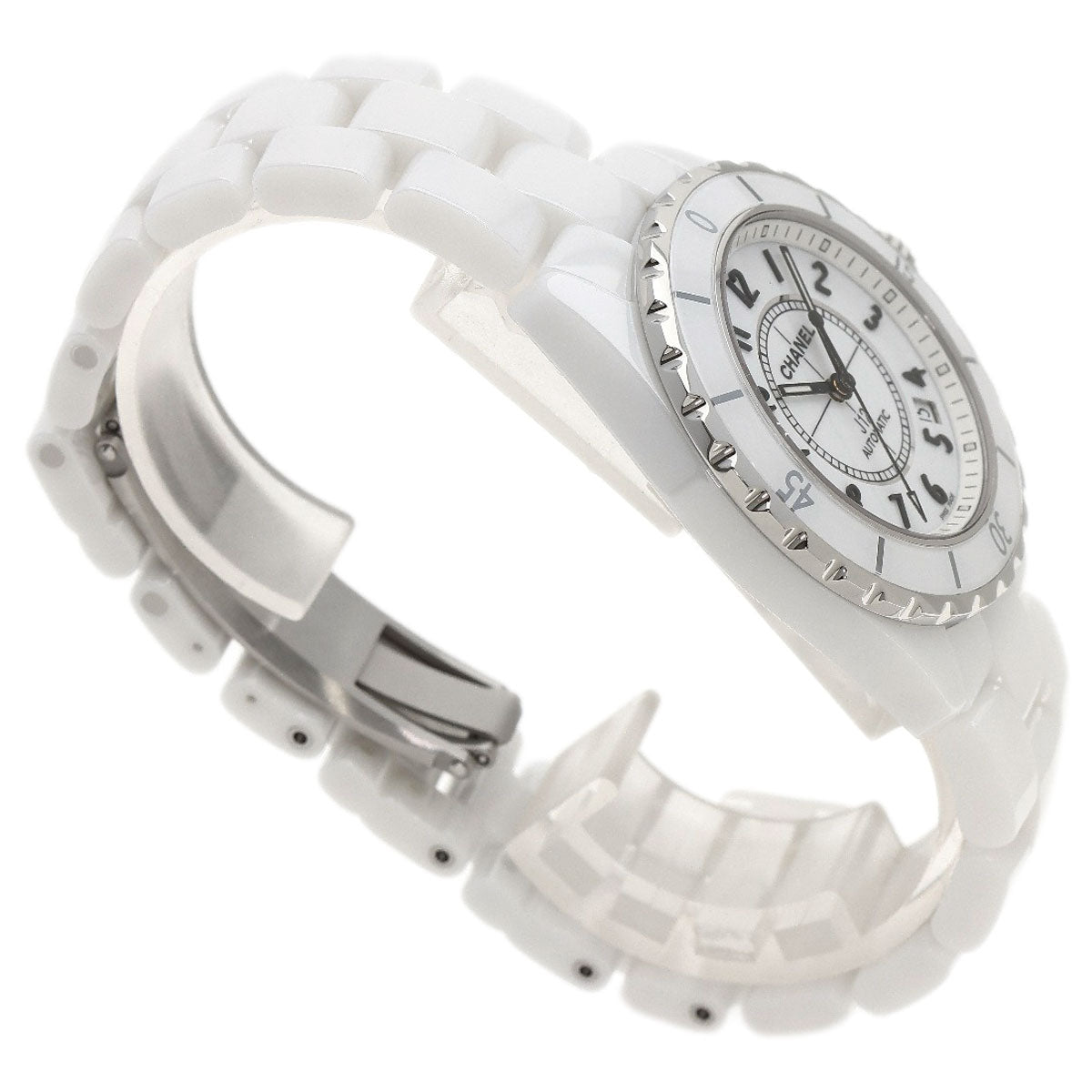 CHANEL J12 1.5" White Ceramic Watches H0970 Ceramic/Ceramic mens