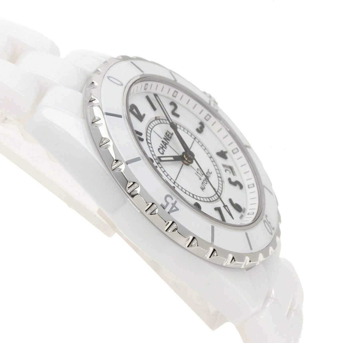 CHANEL J12 1.5" White Ceramic Watches H0970 Ceramic/Ceramic mens