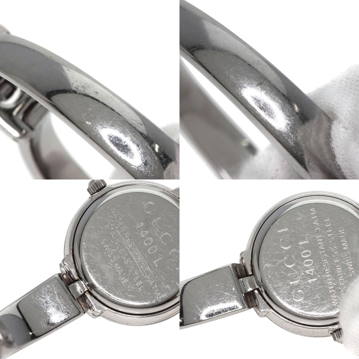 GUCCI round face bangle Watches 1400L Stainless Steel/Stainless Steel Ladies