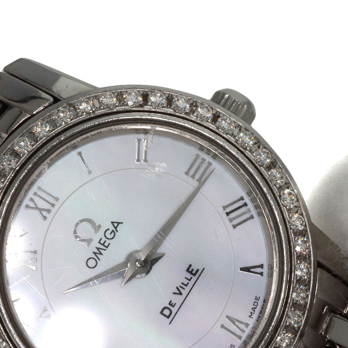 OMEGA De Ville Prestige Diamond Bezel Watches 4575.74 Stainless Steel/Stainless Steel Ladies