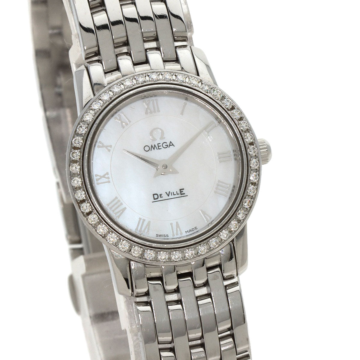 OMEGA De Ville Prestige Diamond Bezel Watches 4575.74 Stainless Steel/Stainless Steel Ladies