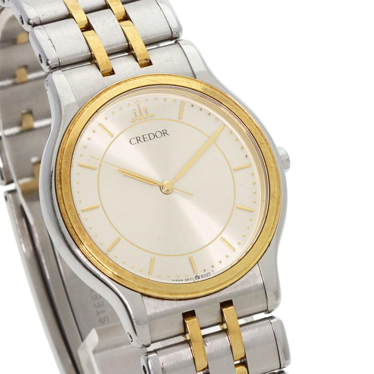 SEIKO CREDOR round face Watches 9571-6020 Stainless Steel/SSxK18YG mens